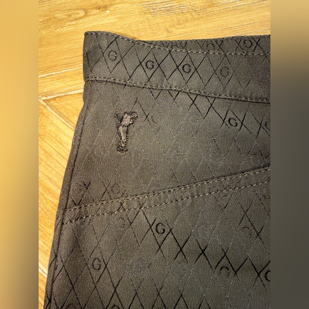 Golfino luxury women’s pants - US size 14 - brown tonal monogram logo stretch